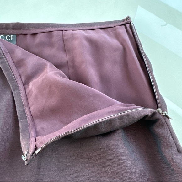 Gucci By Tom Ford Fall/Winter 1997 Burgundy Runway Skirt Size IT 46 - Picture 9 of 12